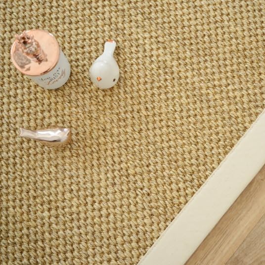 Decoweb Tapis sisal - Kidara Naturel - Ganse écru - 120 x 170 cm