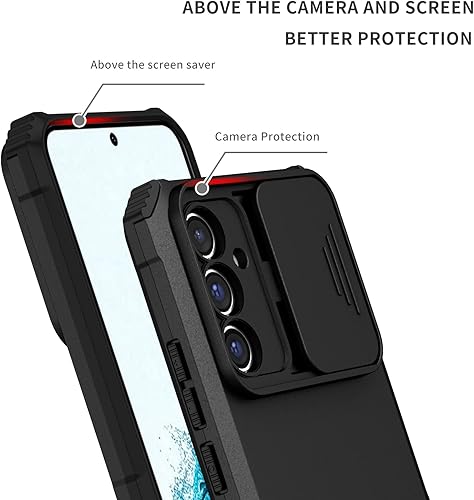 Miniatura 9 de CCSmall Funda para Samsung Galaxy A54 5G con funda para cámara deslizante, protección militar contra caídas Tacto cómodo Funda para teléfono con