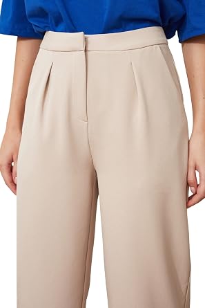 Trendyol Women's High Waist Wide Leg Straight Trousers Pants