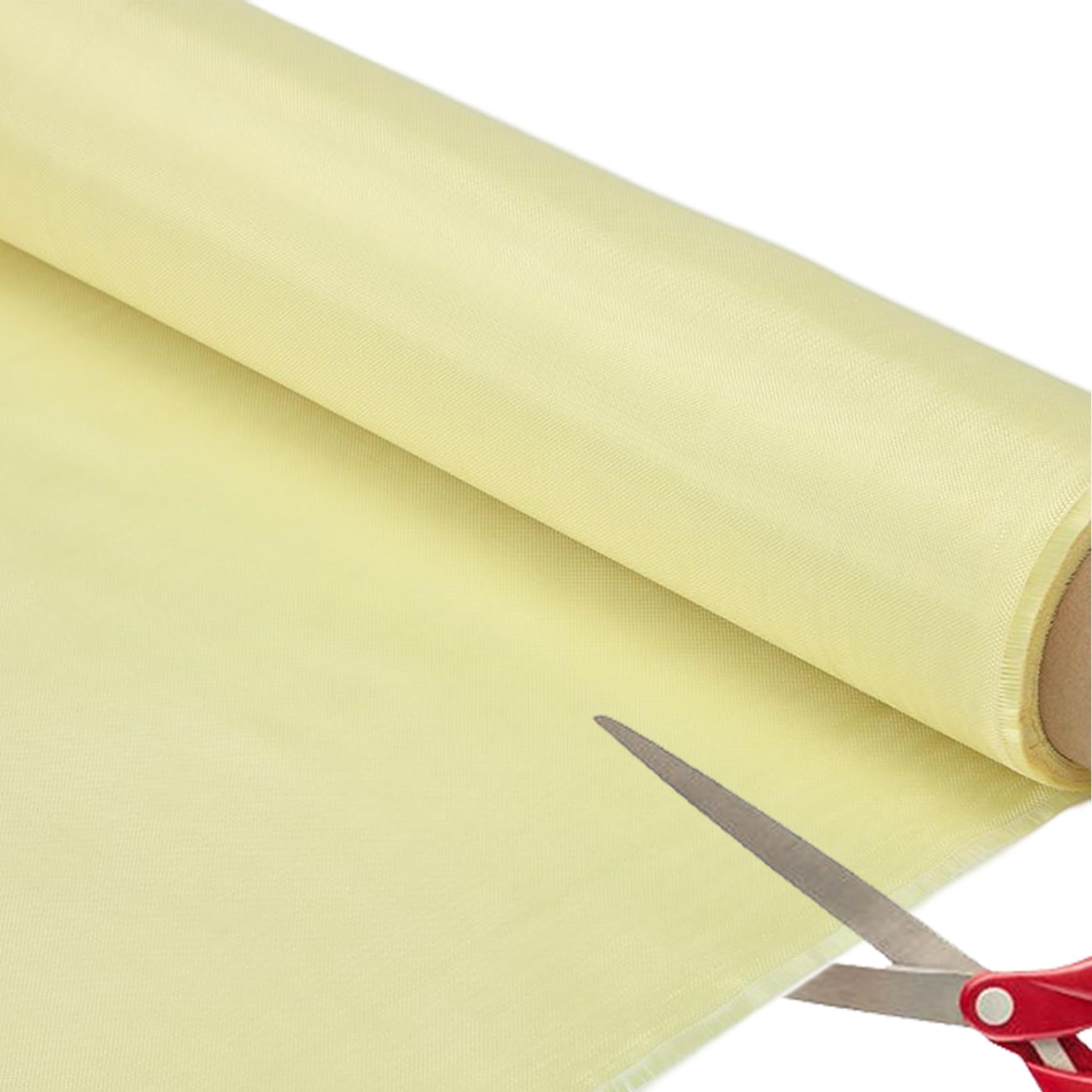 Tela Kevlar 1mx1m, Hoja Plegada de Kevlar 1500D 220G, Tela Amarilla de Alta Resistencia Resistente a Cortes de Tejido Liso de Aramida