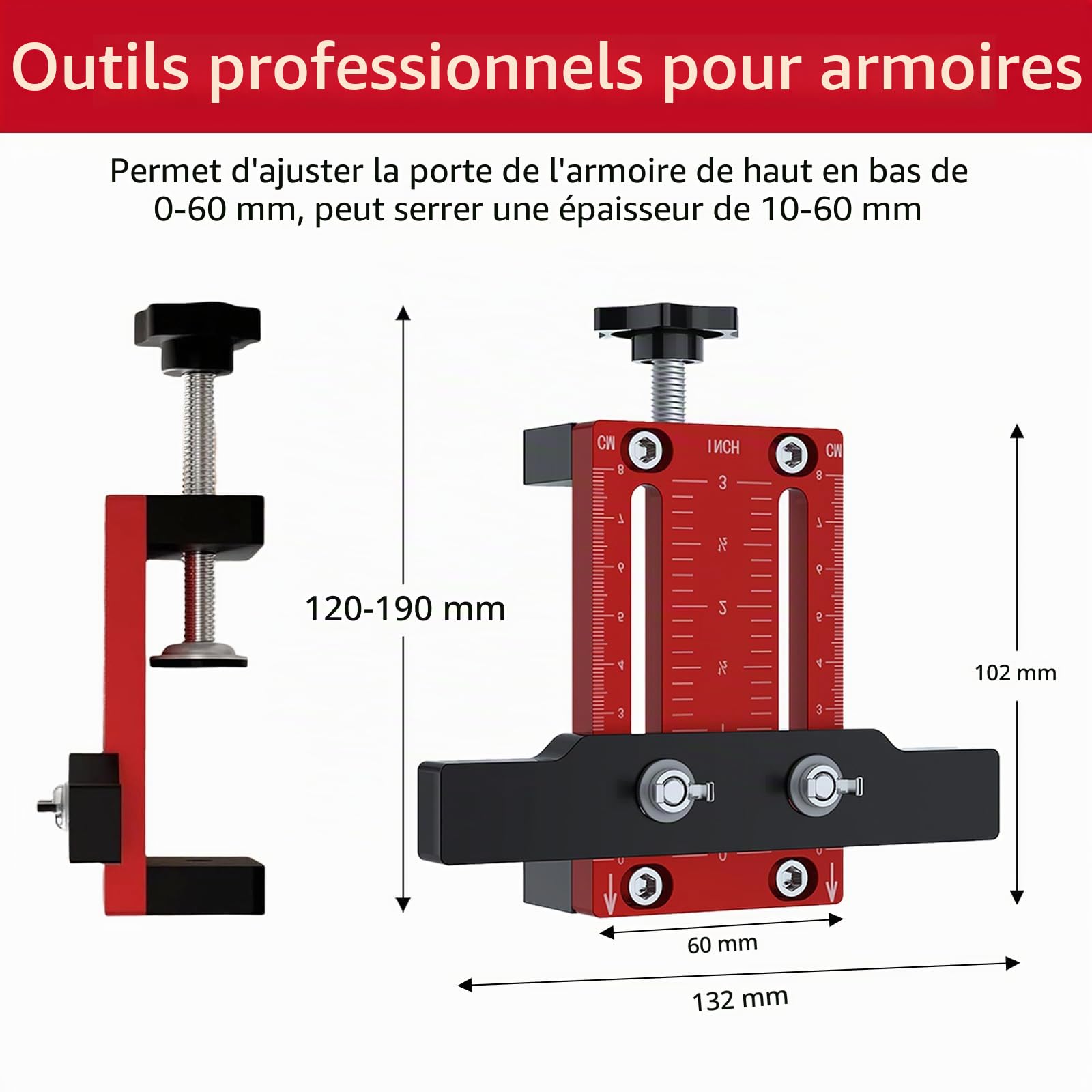 Aide À L'installation de Porte de Cabinet, Outil de Positionnement de Gabarit De Positionnement, Convient pour L'installation et le Positionnement de Diverses Portes de Placard