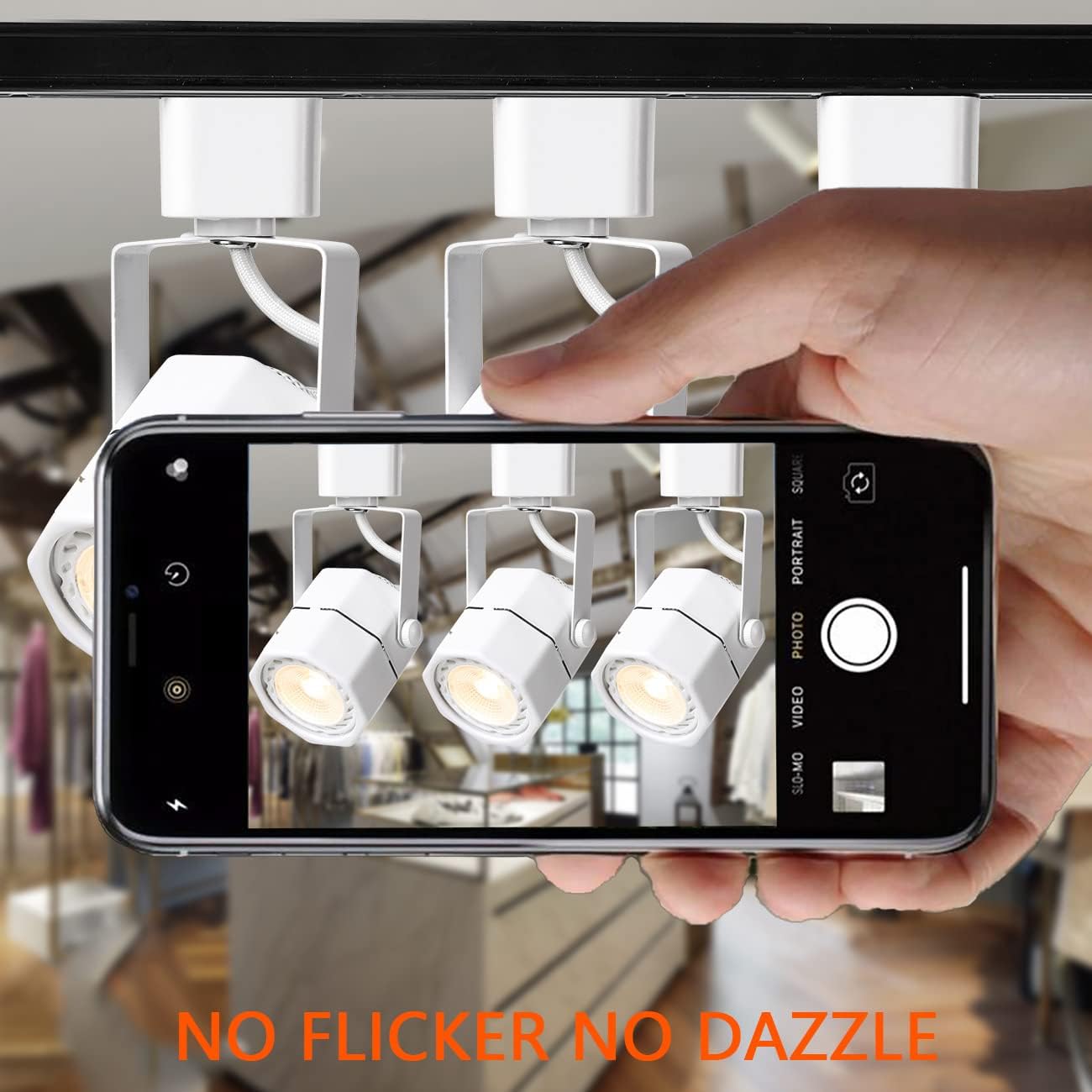 EAGLOD 10W LED Track Lights Heads Compatible with Single Circuit H Type Track Lighting Rail Dimmable Ceiling Track Spotlight for Accent Task Wall Art Lighting,Retail 36° 6 Pack(4000K Daylight), White