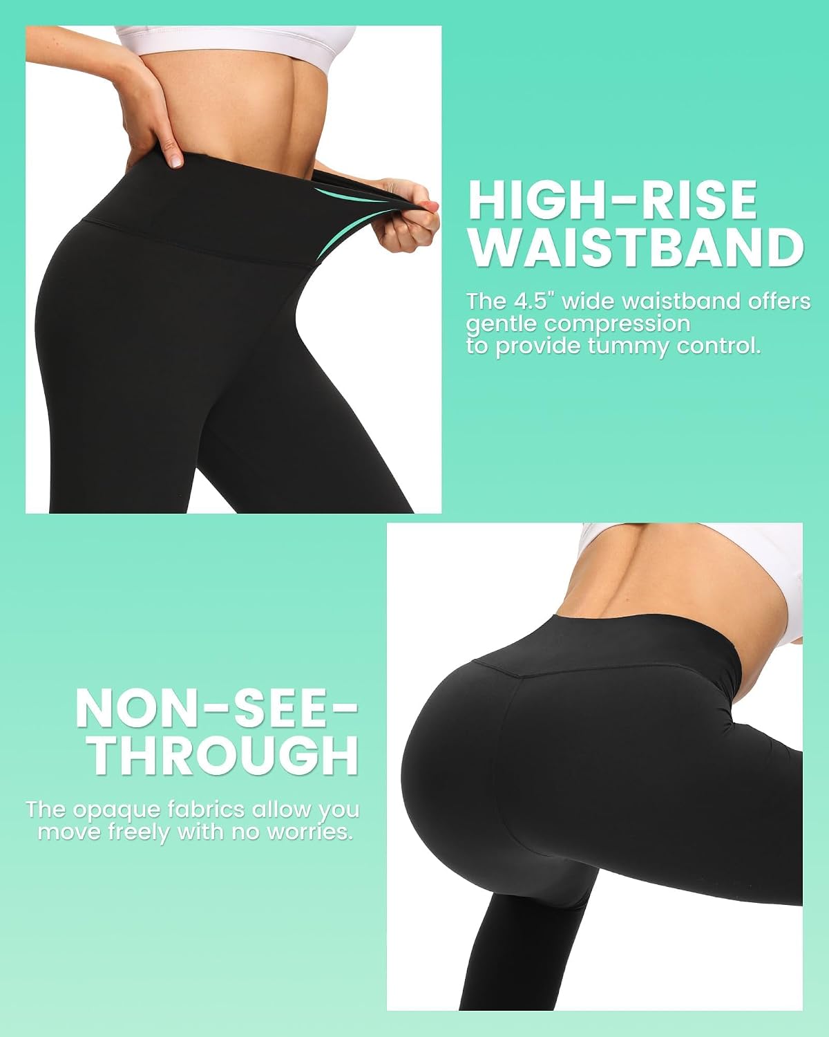  3 Pack Leggings for Women - Tummy Control High Waisted Soft Yoga Pants for Workout Gym Running thumbnail