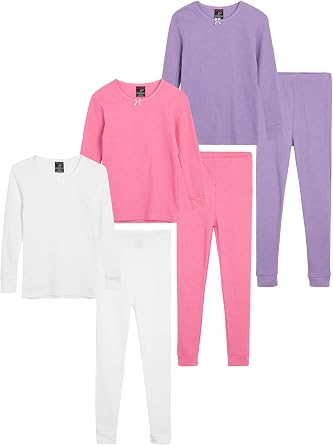 dELiA*s Girls Thermal Underwear - 6 Piece Waffle Knit Long Sleeve Thermal Shirt & Long Johns Girls Thermal Pants Set 2T-16