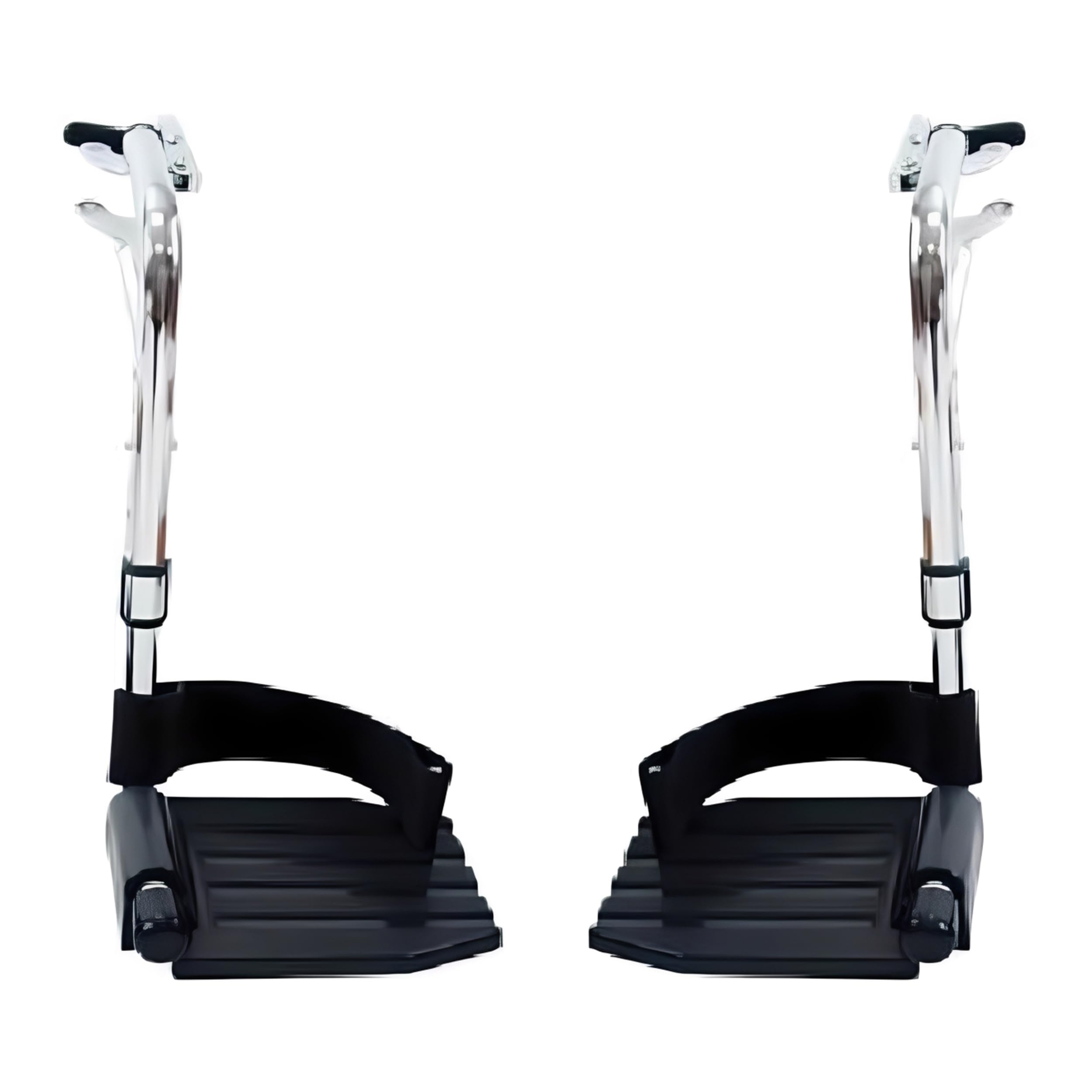 Healthline Wheelchair Swingaway Legrest Footplates with Heel Loops – Pair (Chrome) – Fits Select Standard Wheelchairs – Adjustable Length 16.5"–20.5" – Check Compatibility Before Ordering