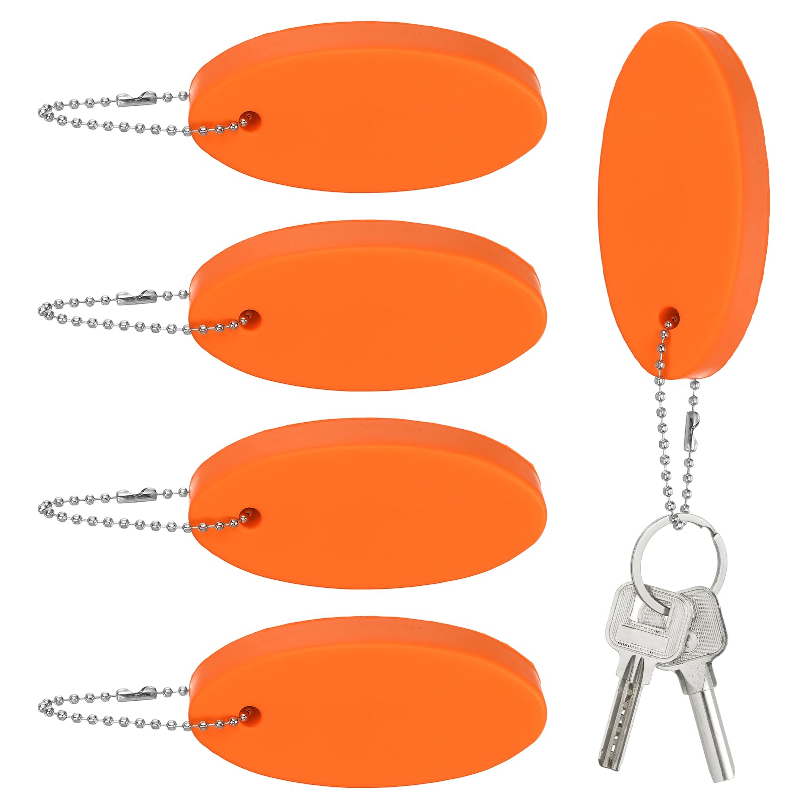 YELARXI Floating Keychain, Bright Color Key Float Keyring Holder Waterproof Float Boat Keys Pendant 5Pcs & Orange-Fitting For(Boating/Fishing/Swimming/Kayak/Water Sports)