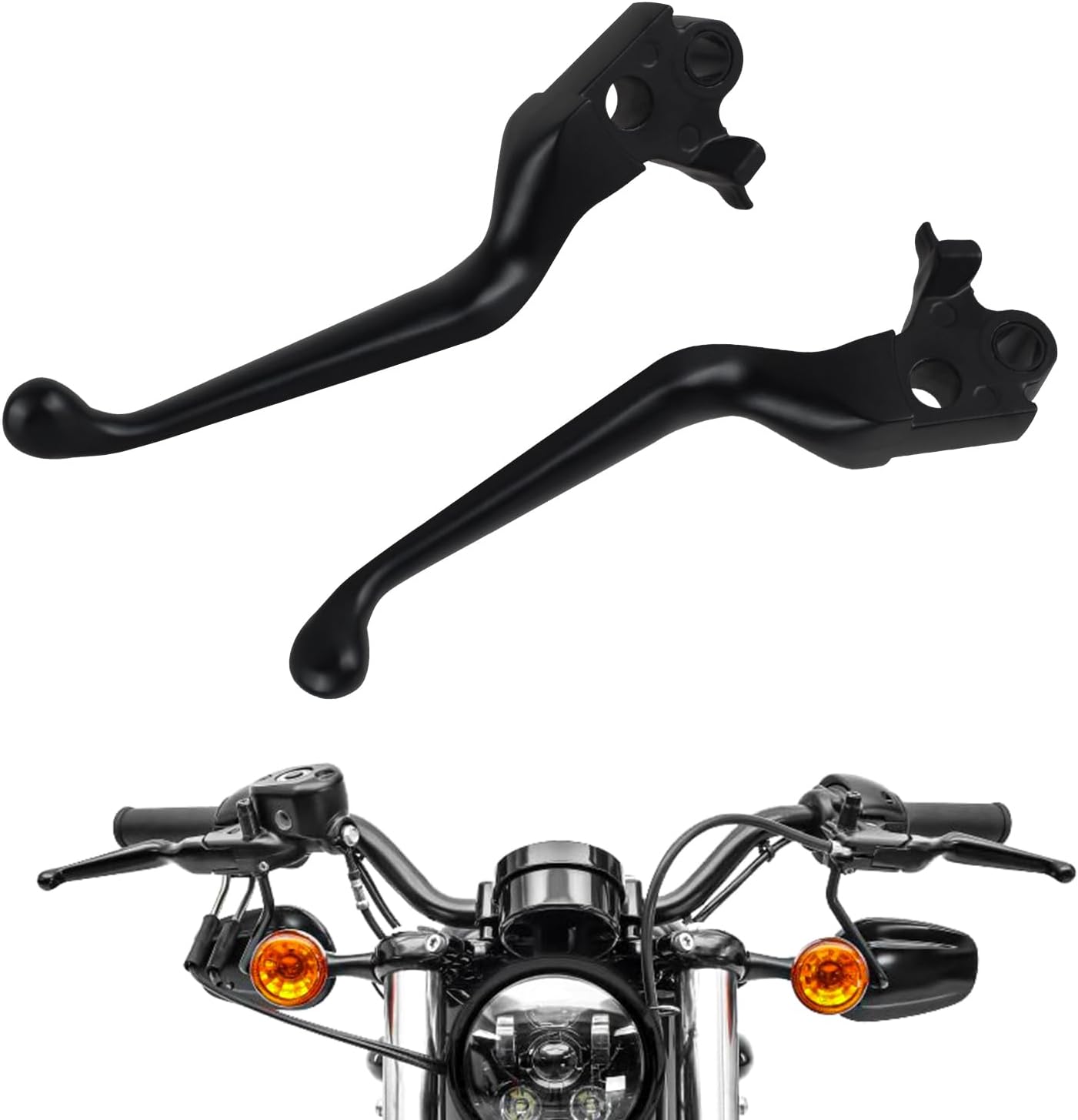 Black Motorcycle Brake Clutch Lever Hand Levers Compatible with Harley Dyna Sportster 883 1200 Softail Electra Glide Road King Touring Fat Bob