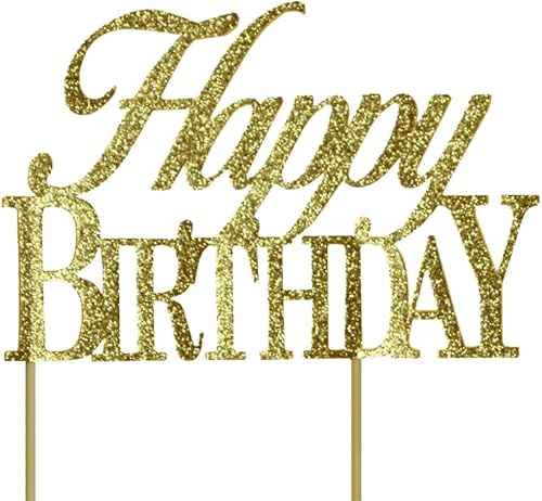 All About Details Decoración para tartas de feliz cumpleaños, 1 unidad, decoración para tartas de cumpleaños, decoración de fiesta, decoración con