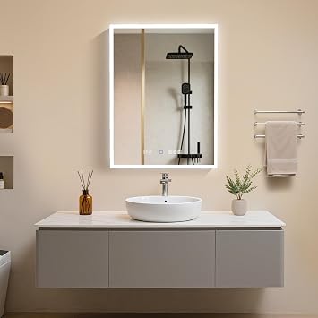 Medicine Cabinet Mirror 24x32 with Anti-Fog, Single Door Right