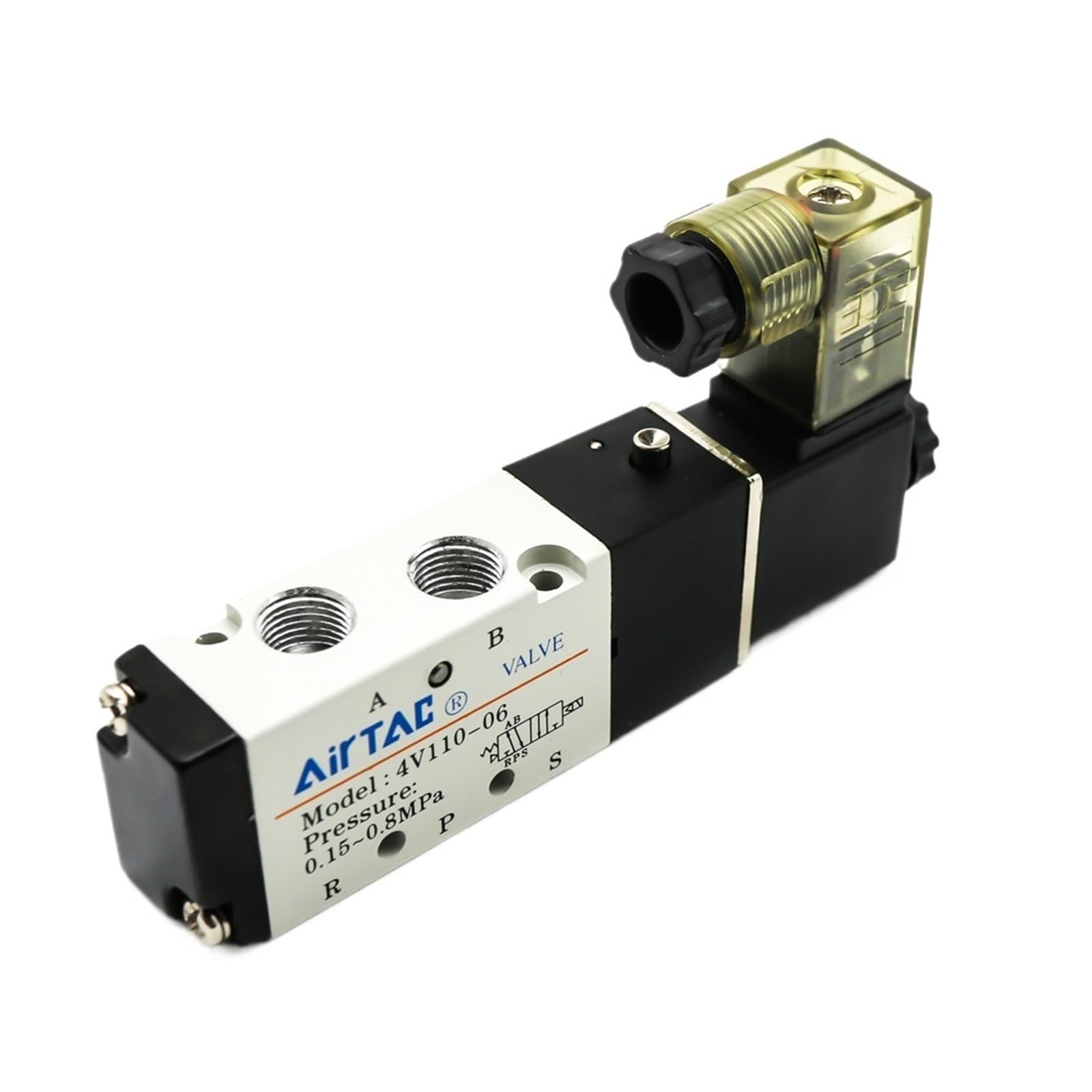 Électrovanne pneumatique 4V110-06 compacte 5 voies 2 positions avec LED