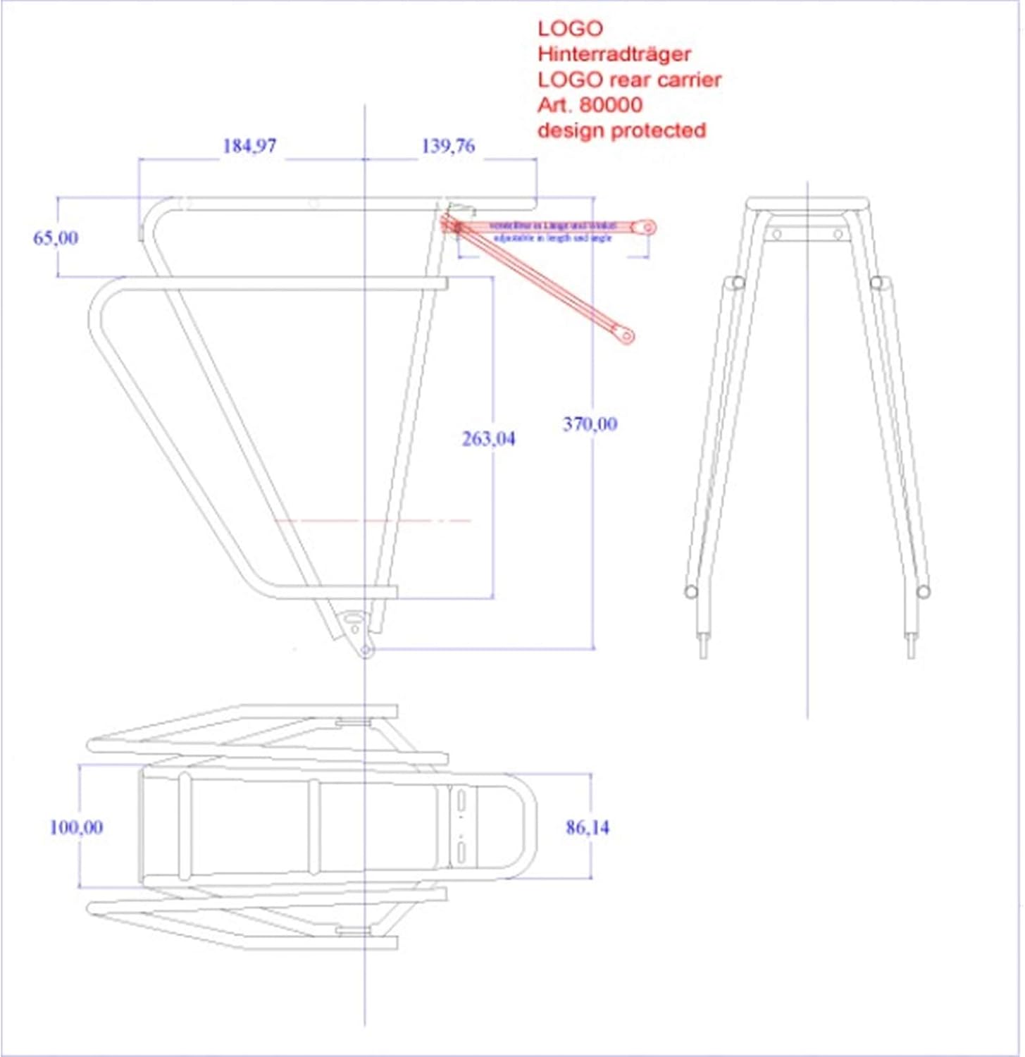 Tubus Bike Rack RR Logo Classic 26/28 BK
