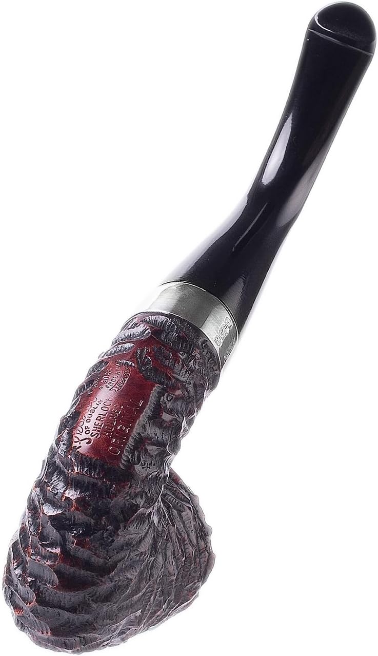 Peterson Pipes Sherlock Series Original P Lip - Signature Bent Dublin Briar Pipe, Made in Ireland, Rusticated Finish, 3mm