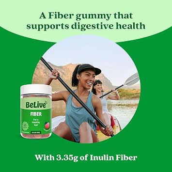 BeLive Fiber Gummies for Regularity and Digestive Health, Zero Sugar, 60 Ct