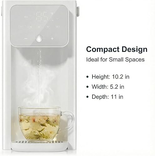 Miniatura 7 de Dispensador de Agua Caliente Instantáneo Rhovam para Calentamiento y Dispensación Rápidos, Temperaturas Ajustables y Dispensación de 3 Volúmenes de