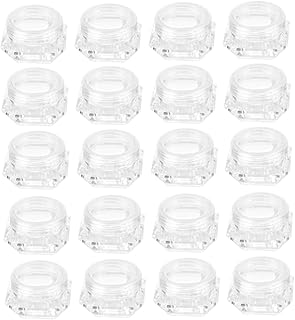 مجموعة حاويات سفر من 20 قطعة من زجاجات البودرة السائبة بالجليتر والمكياج واللوشن والمكياج مع اغطية، حاويات فارغة لمستحضرات التجميل ومستحضرات التجميل، من فوميز.، بلاستيك، لون شفاف