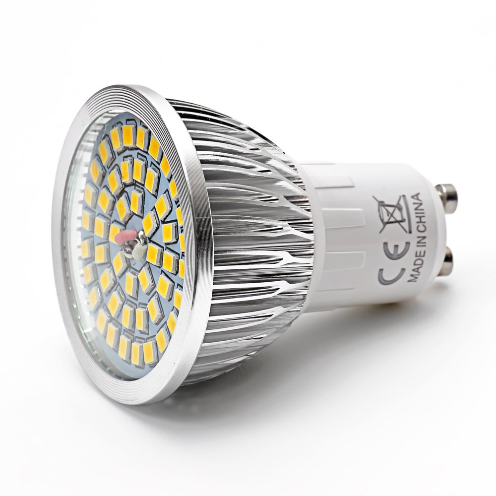 Zestaw 12 super jasnych żarówek LED GU10 6 W, ciepła biel 3000 K-4000 K, odpowiednik 60 W, 550 lm, AC 85 V-265 V