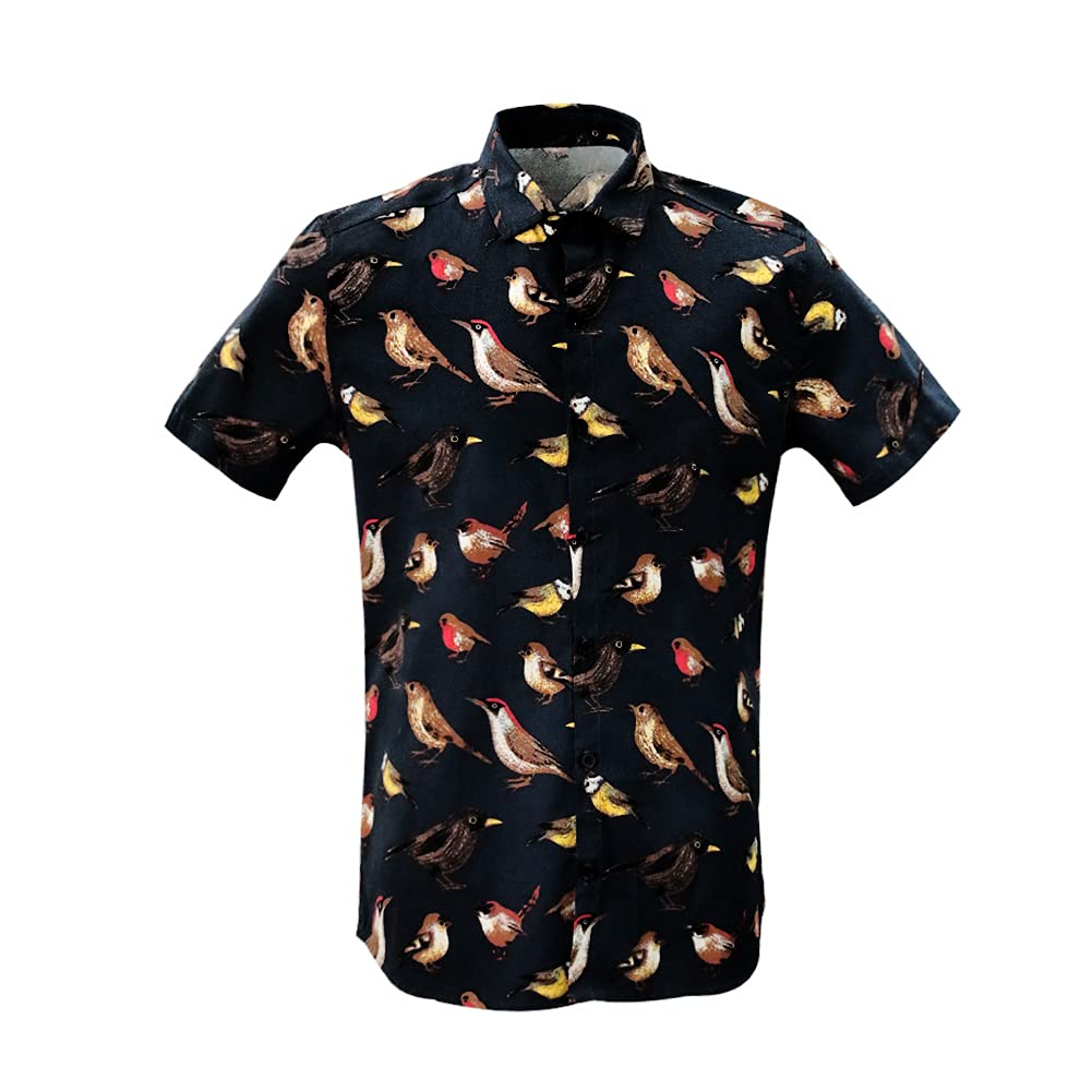 MCULIVODMen's Hawaiian Tropical Shirts, Printing Short Sleeve Casual Button Down Shirt