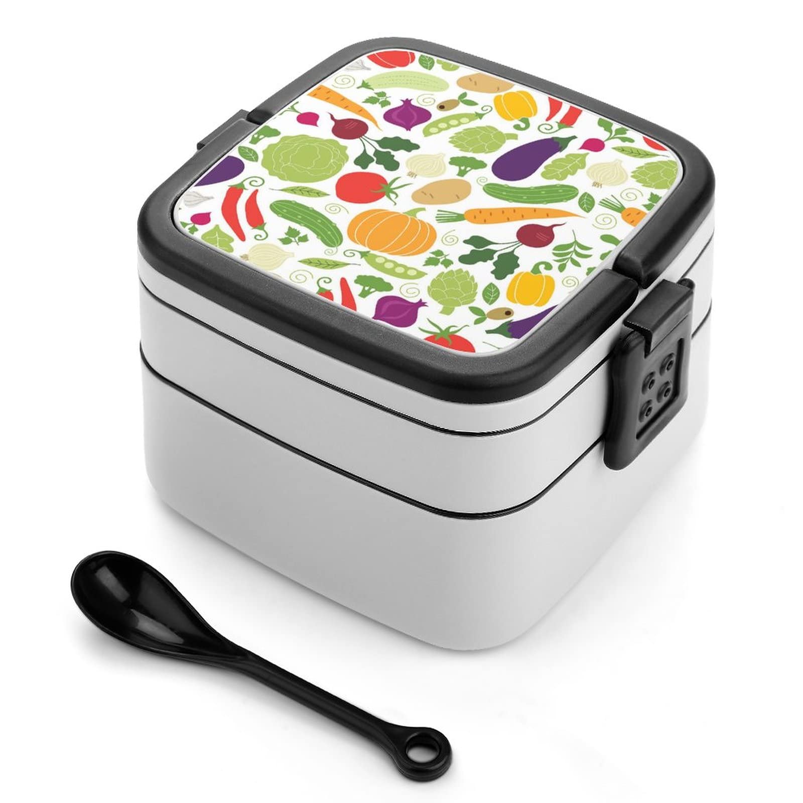 Amazon | ランチボックス 弁当箱 2段 果物柄 野菜柄 お弁当箱 二