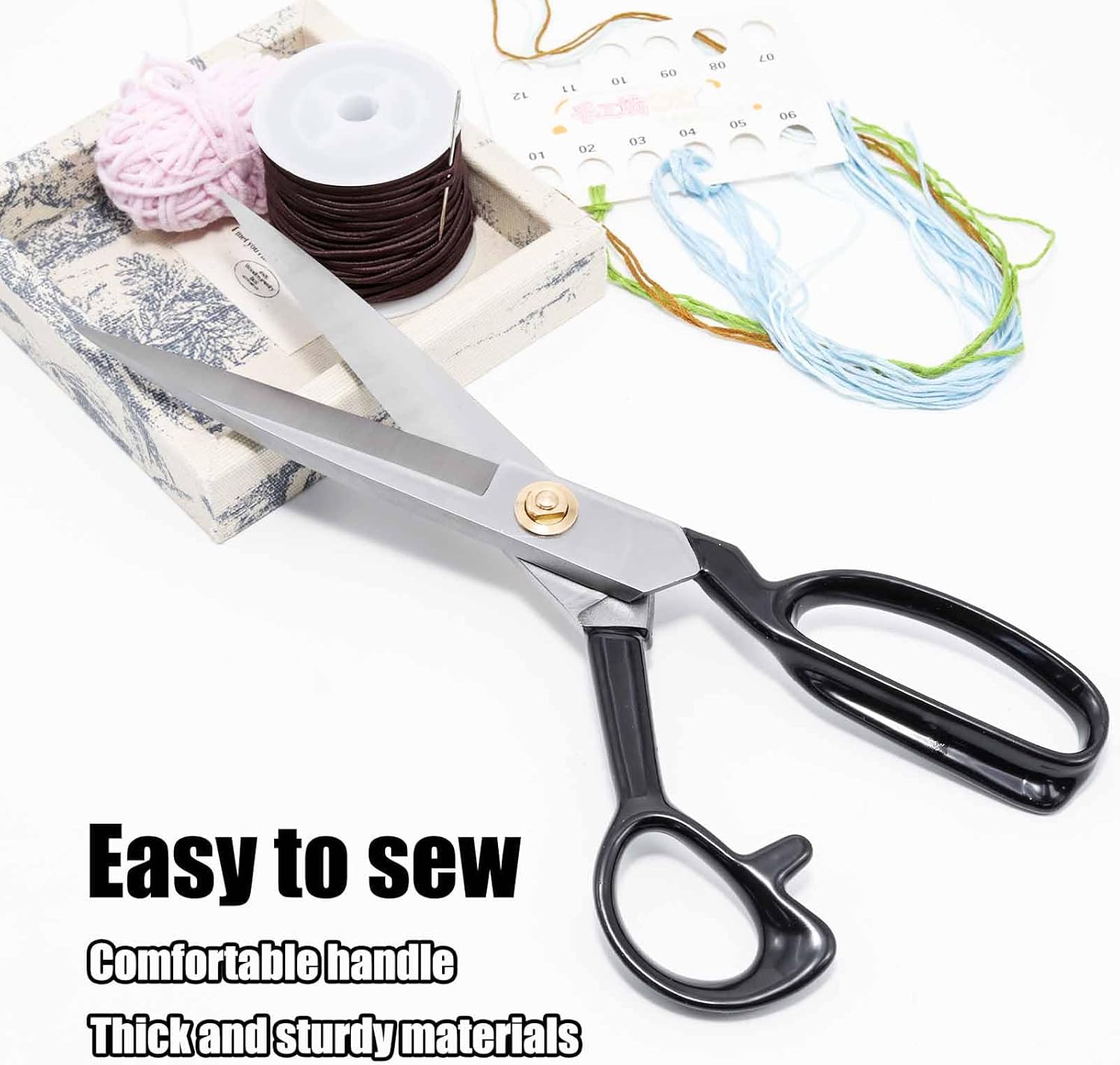 10 Inch Sharp Sewing Scissors for Fabric Cutting Metal Scissors Sewing Shears Heavy Duty