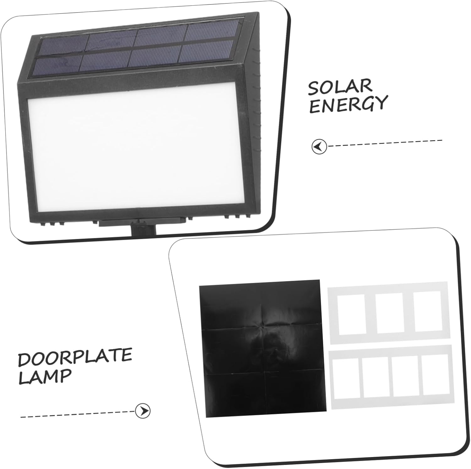 Gadpiparty 1set Solar Address Sign Lamp Led Lights Weather-resistant House Number Plaque for Outdoor Use Intelligent Light- Control Wall-mounted Ground-inserted Design