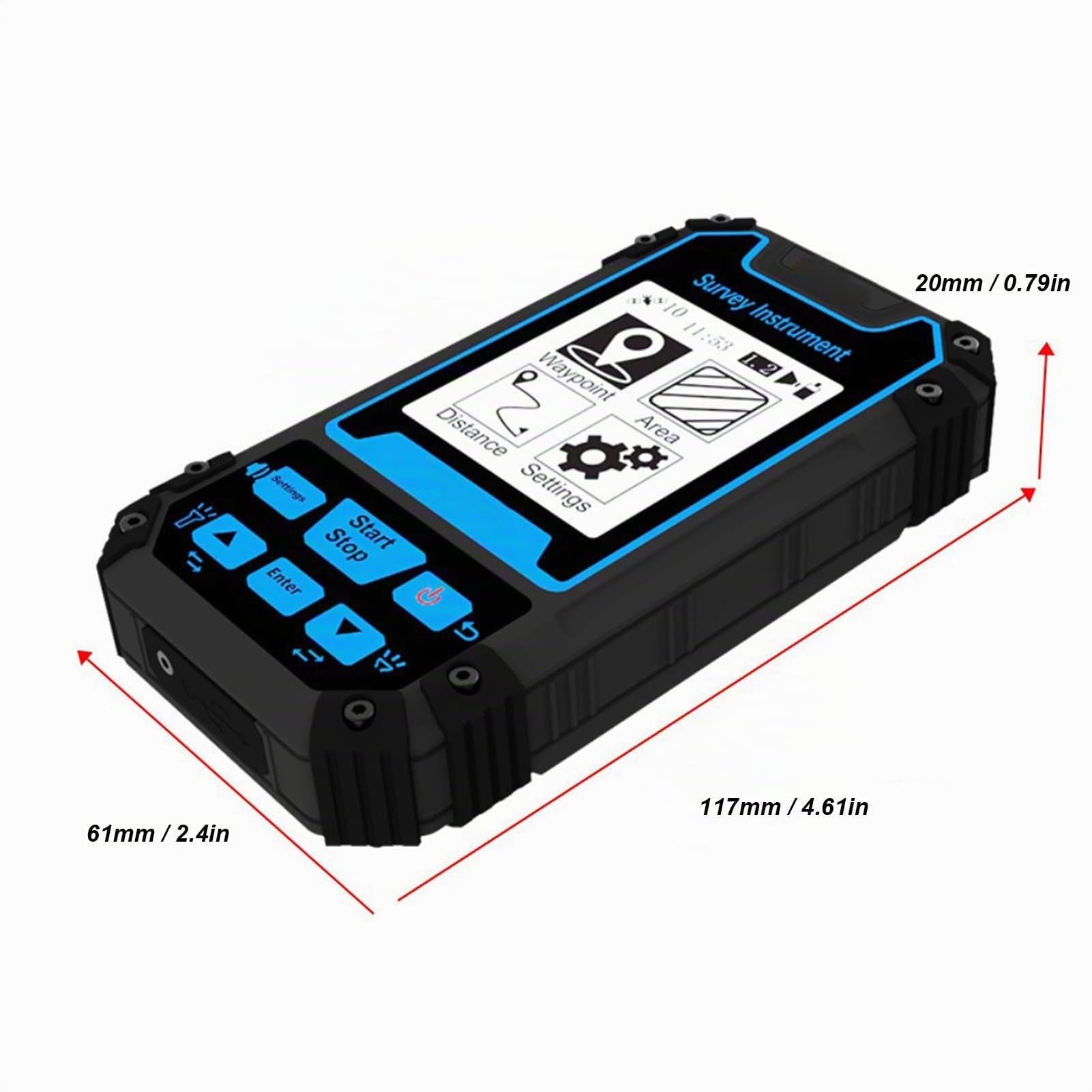 Medidor de Terreno GPS Topógrafo portátil con Pantalla de 2,4 Pulgadas Instrumento de medición topográfica con Chip GNSS Herramienta de medición de área Soporta 2 Modos de medición