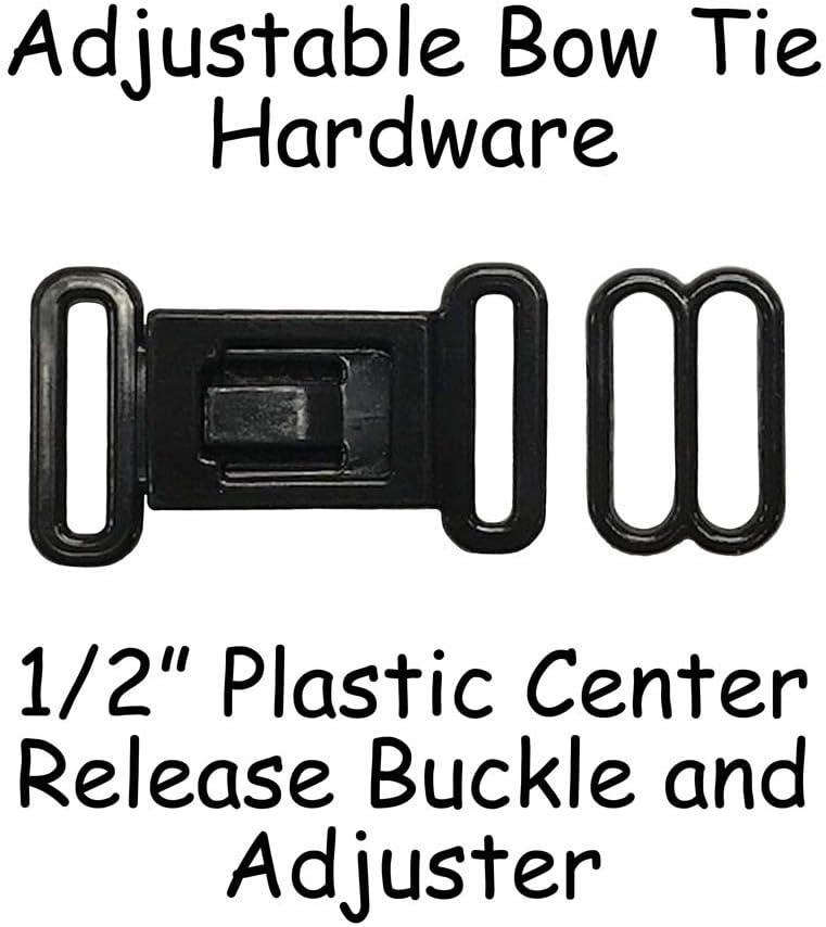 Bow Tie Hardware Plastic Buckle and Slide Adjuster - 1/2" (12mm) - Black (Qty 10)