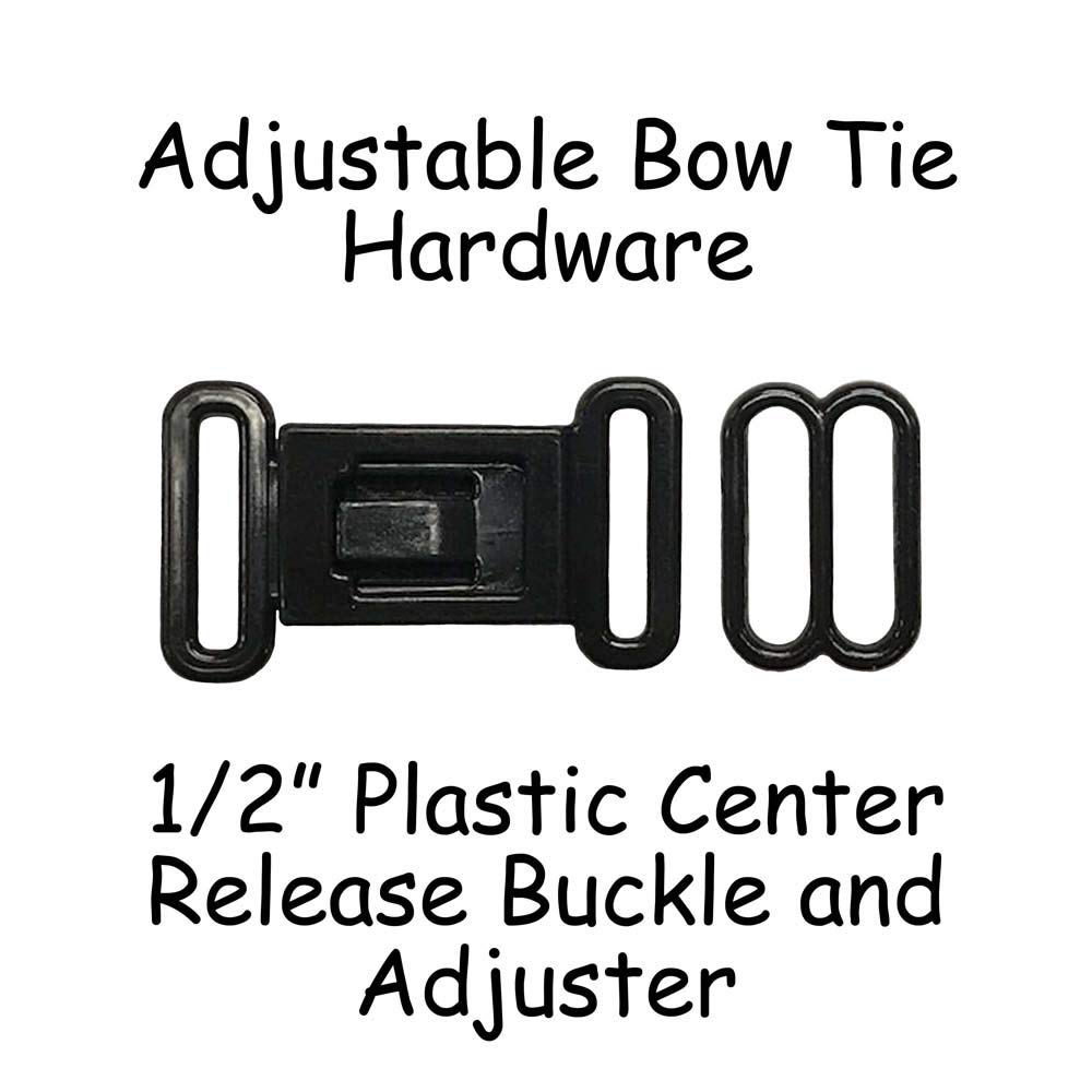 Bow Tie Hardware Plastic Buckle and Slide Adjuster - 1/2" (12mm) - Black (Qty 10)