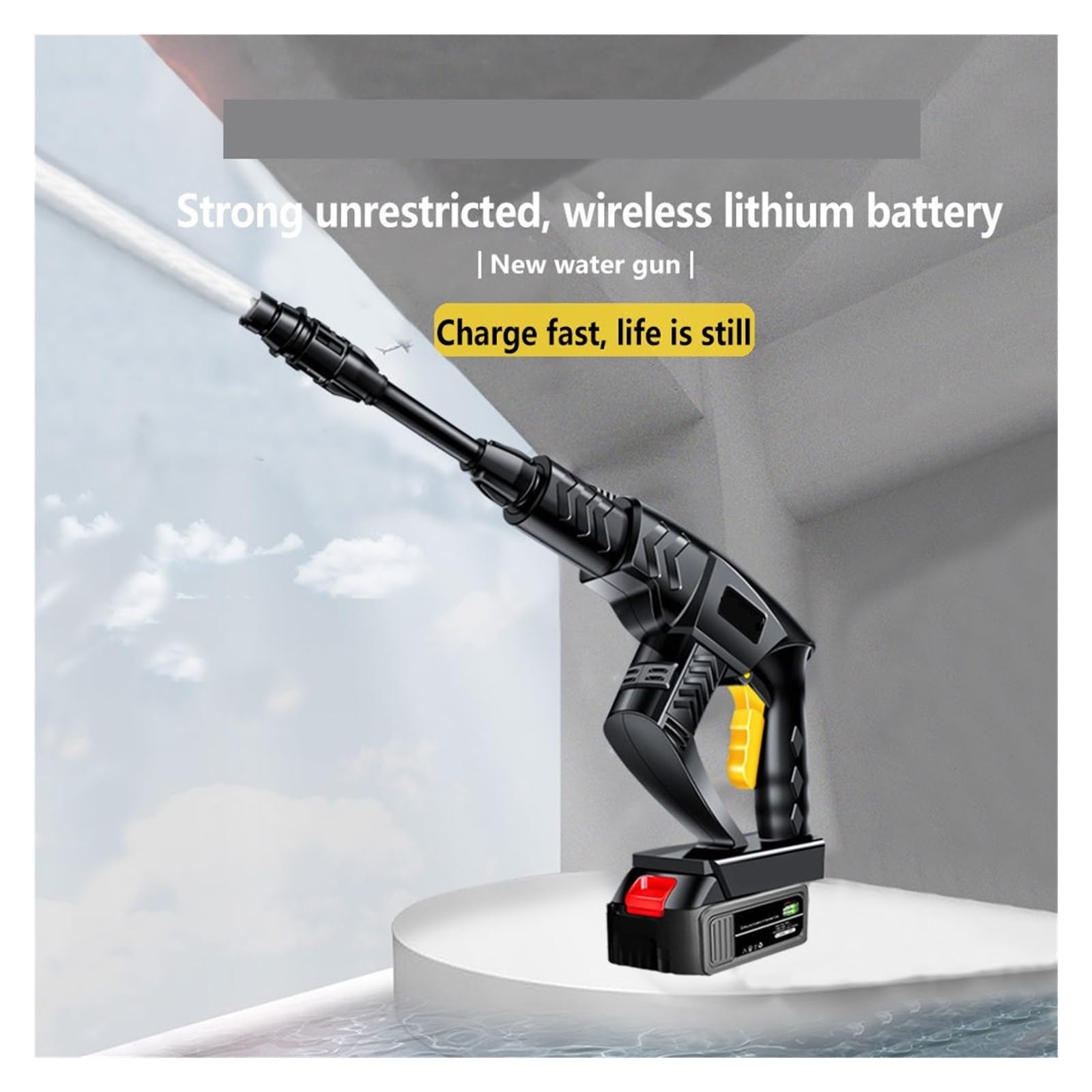 Pistola Pulverizadora De Agua Eléctrica Inalámbrica Alta Presión For Lavado Coches, Limpiador A, Lavadora Portátil For Batería 18V-21V Potente Chorro A PresióN