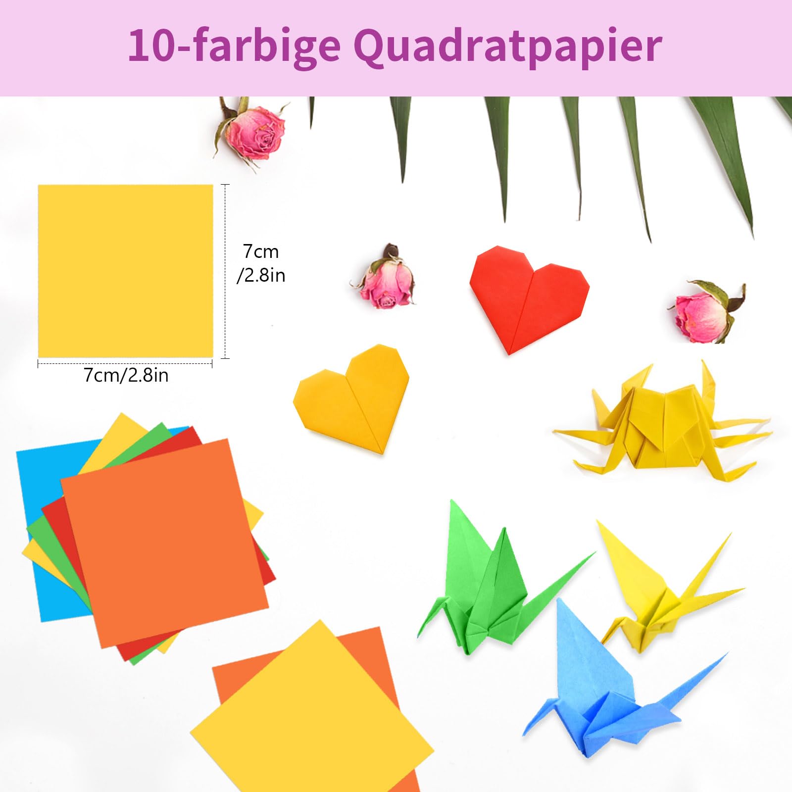 DTREELS 540 fogli di carta per origami a forma di stella, striscia di carta colorata a
