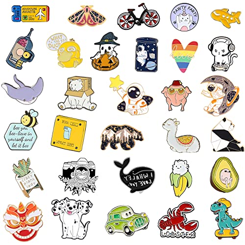 image for SINCCO 20/40/50 PCS Cute Enamel Backpack Pins, Funny Enamel Pins Bulk 