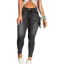 Skinny Cargo Pants Women High Waisted Jeans Stretch Fashion Casual with Flaps 6 Pockets