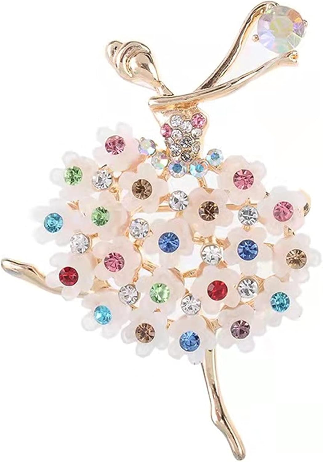 MLEPUS Women's Girls Rhinestone Ballerina Brooch Pin Fashion Shiny Crystal Brooch Elegant Pin: Clothing, Shoes & Jewelry