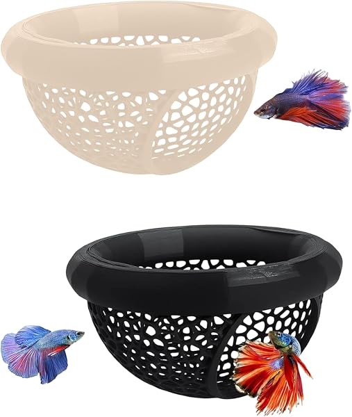 Accessori Acquario 2 pezzi: Grotta Rifugio & Nascondiglio per Pesci Betta, Gamberetti. Essenziale per Ridurre Stress, Favorire Riposo e Deko Naturale. - 1