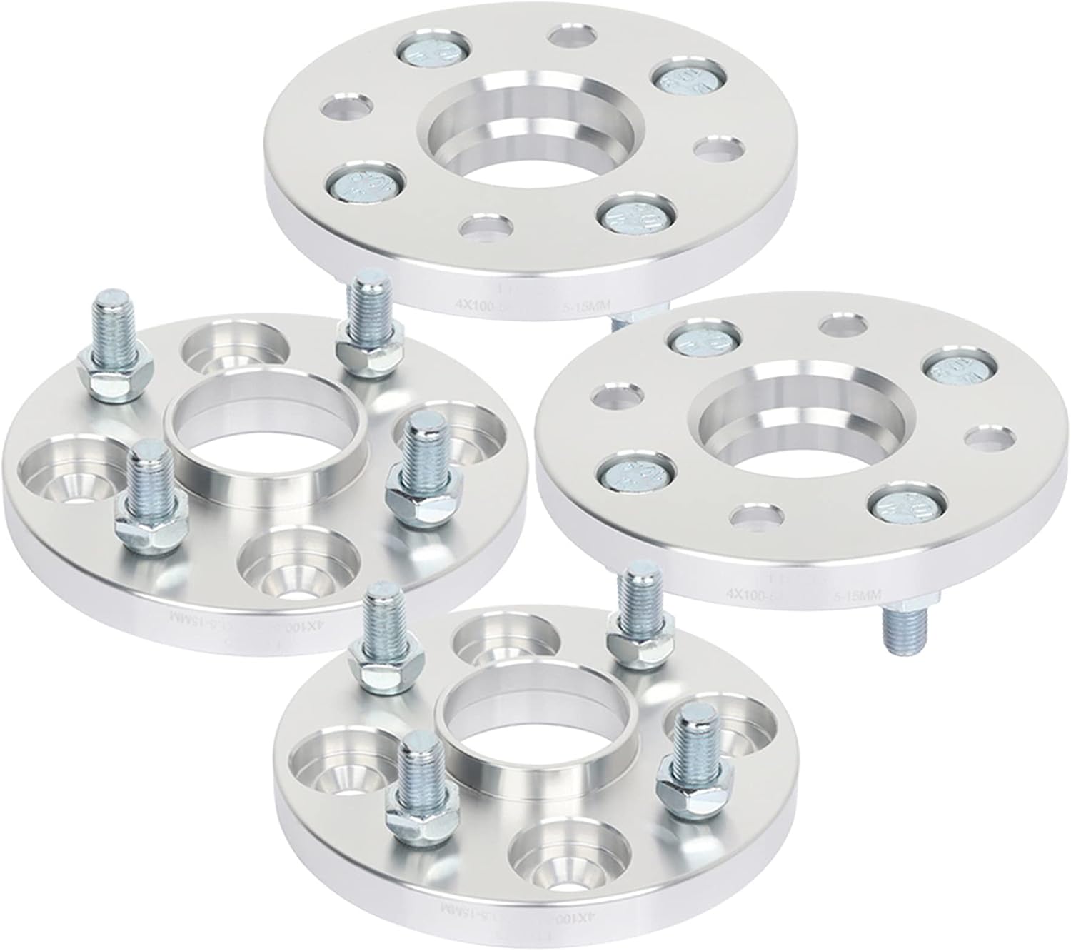 SCITOO 4 pcs 4LUG 15mm Wheel Spacers Adapters 4x100 with 12x1.5 Studs 54.1CB Compatible with for Rio 2001-2018 for MX-5 Miata 2016-2018 for MR2 1985-1989 Wheel spacers