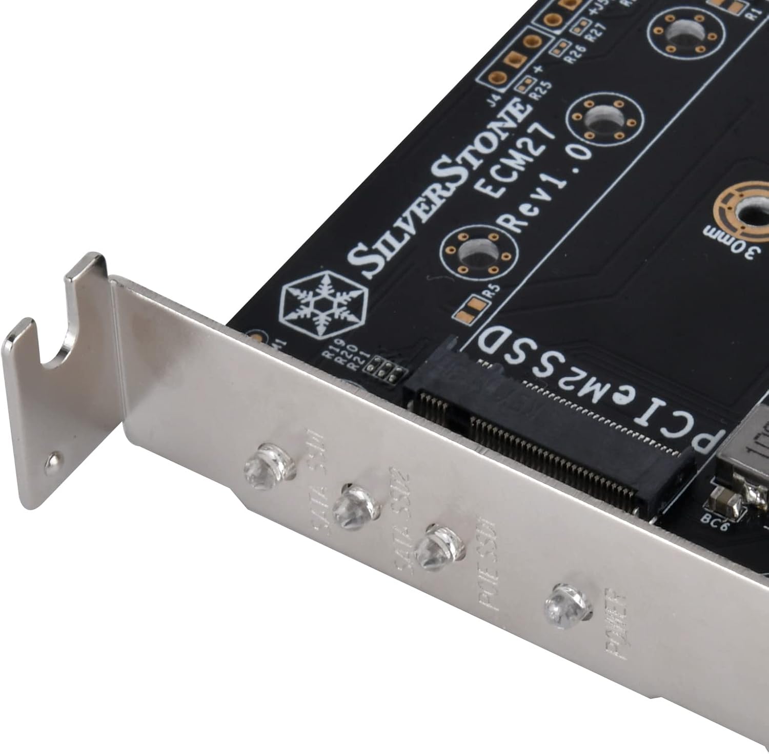 SilverStone Technology ECM27 Triple Slot (1 x NVMe & 2 x SATA) M.2 SSD to PCIe x4 Adapter Card, SST-ECM27, TAA Compliant