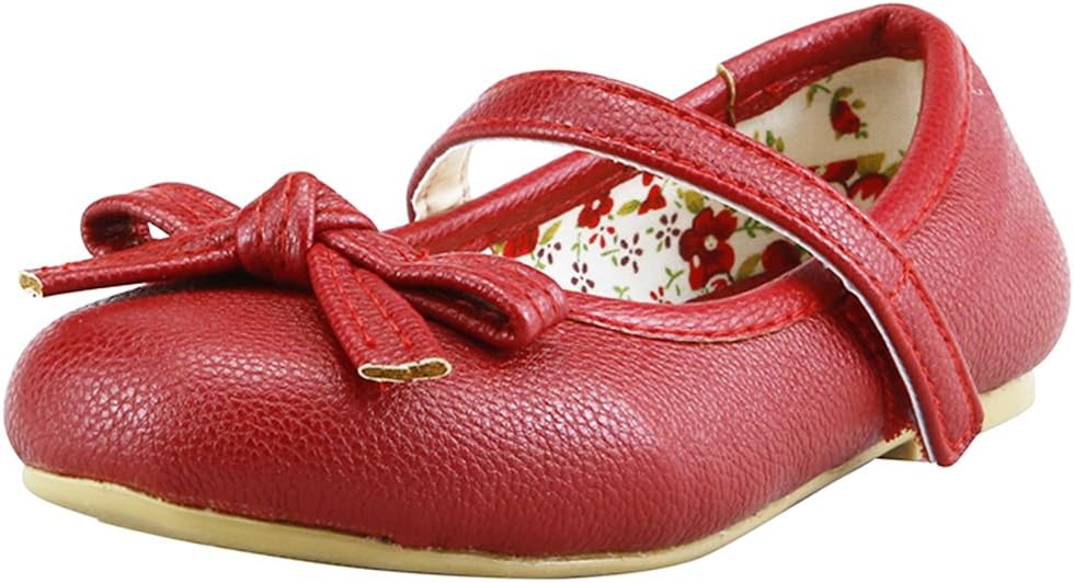 The Doll Maker Bow top Strap Flat - FBA1431103-11 Carmine Red