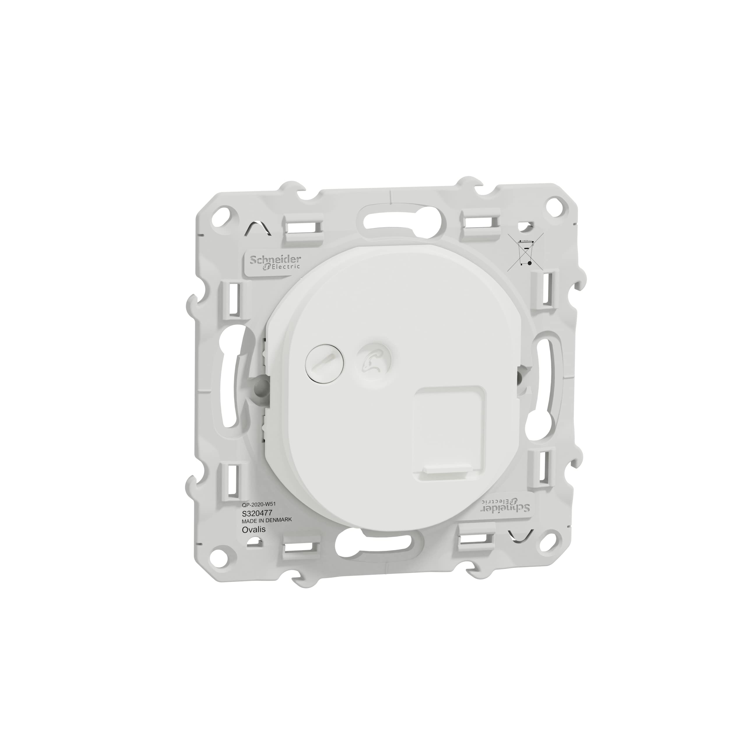 Schneider ElectricOvalis - RJ45 socket - Cat6a - Grade 3 (Multimedia +) (Long Distance) - White - S320477
