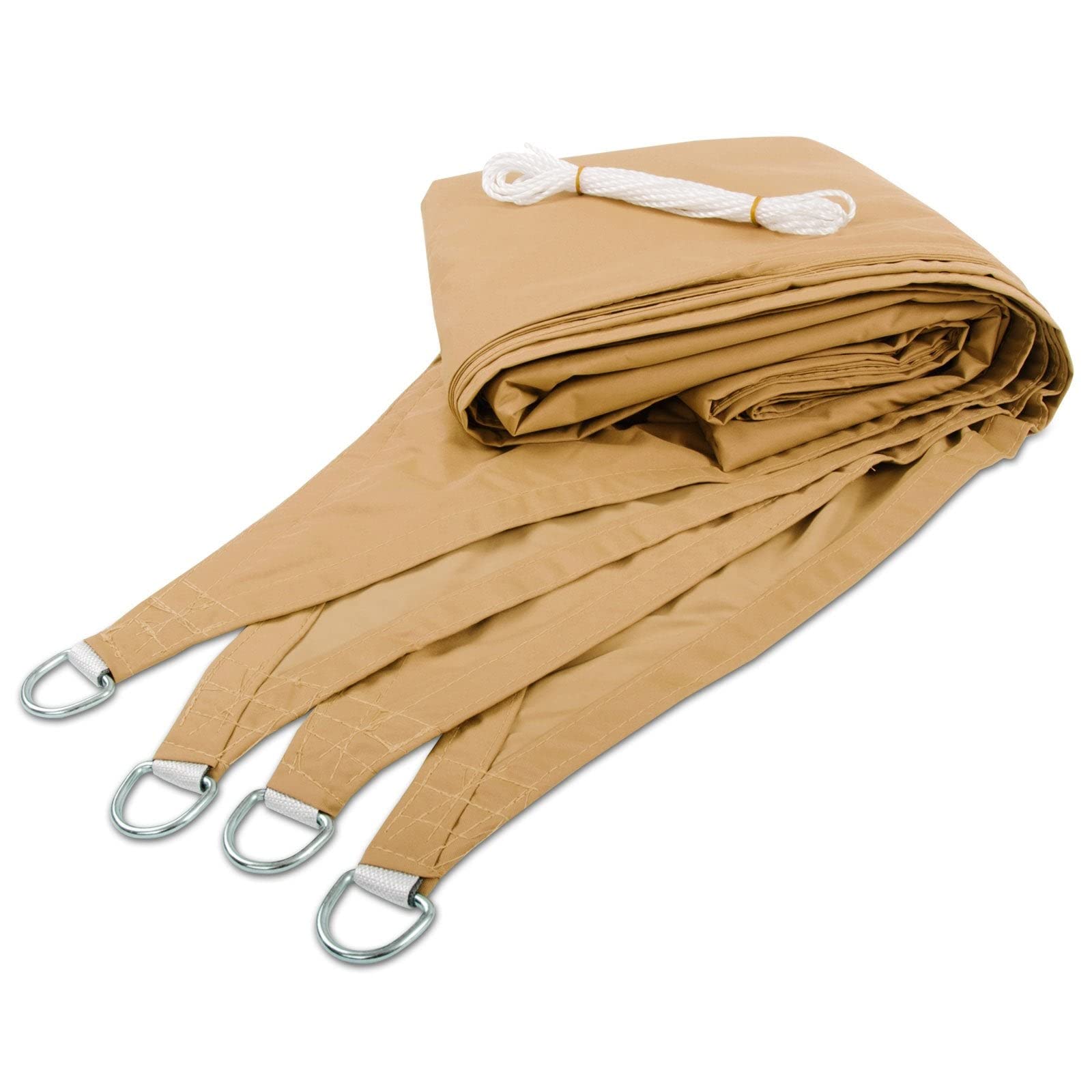 KARAT Voile d'ombrage en Polyester pour Jardin Balcon - Voile de Protection Solaire 160 g/m² Respirante & imperméable - L’Ombre idéale pour Votre terrasse patios (Respirant 5x5m, Sable)