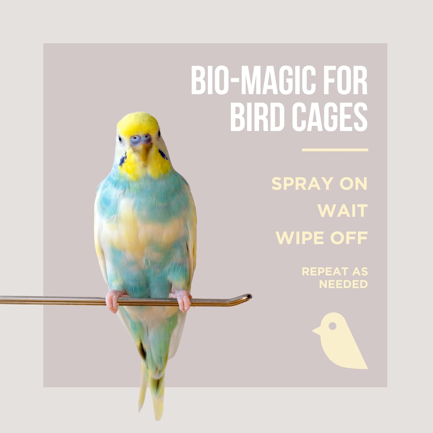 Natural Rapport Bird Cage Cleaner - The Only Bird Cage Cleaner You Need - Bird Poop Spray Remover, Naturally Removes Bird Waste (2 Pack, 32 Oz)