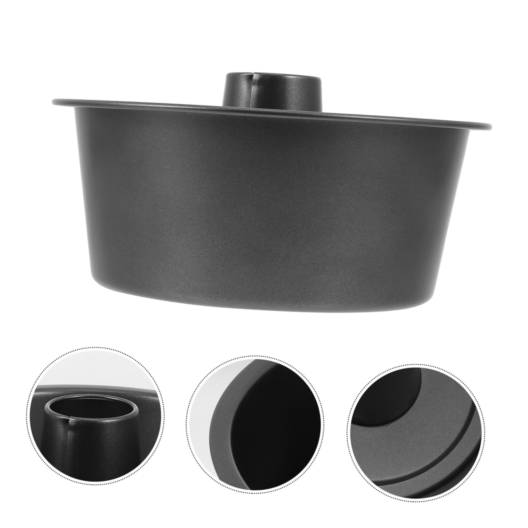Moule à Pâtisserie Rond Creux 1pc en Acier au Carbone Noir Antiadhésif