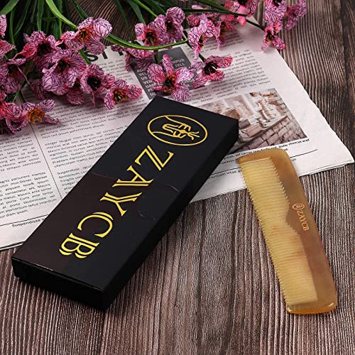 Zaycb Buffalo Horn Fine Tooth Comb - Anti-Static Hair Comb - Hair Styling Detangling Comb For Men, Women And Kids - For All Hair Types(Yellow Classic Fine Tooth Comb) #TOP6