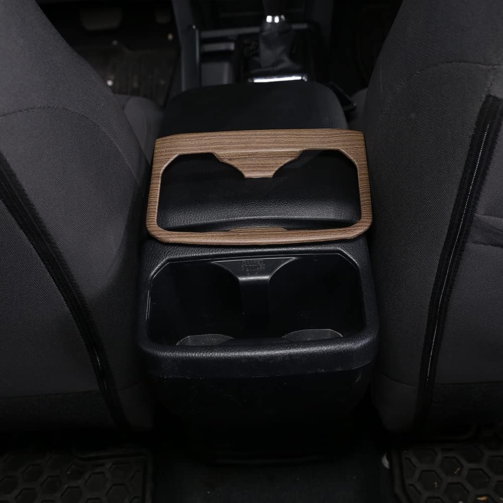 Rear Row Cup Holder Frame Cover Trim for Toyota Tacoma 2016-2020 (Pear Wood Grain)