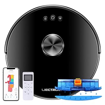LIECTROUX XR500 ROBOTIC VACUUM-MOP,WiFi,Alexa,GA,5000 Pa STRONG SUCTION,Self charging,Intelligent Planning,Electronic virtual blocker,Automatic Mapping,Voice guidance,Set Forbidden Area