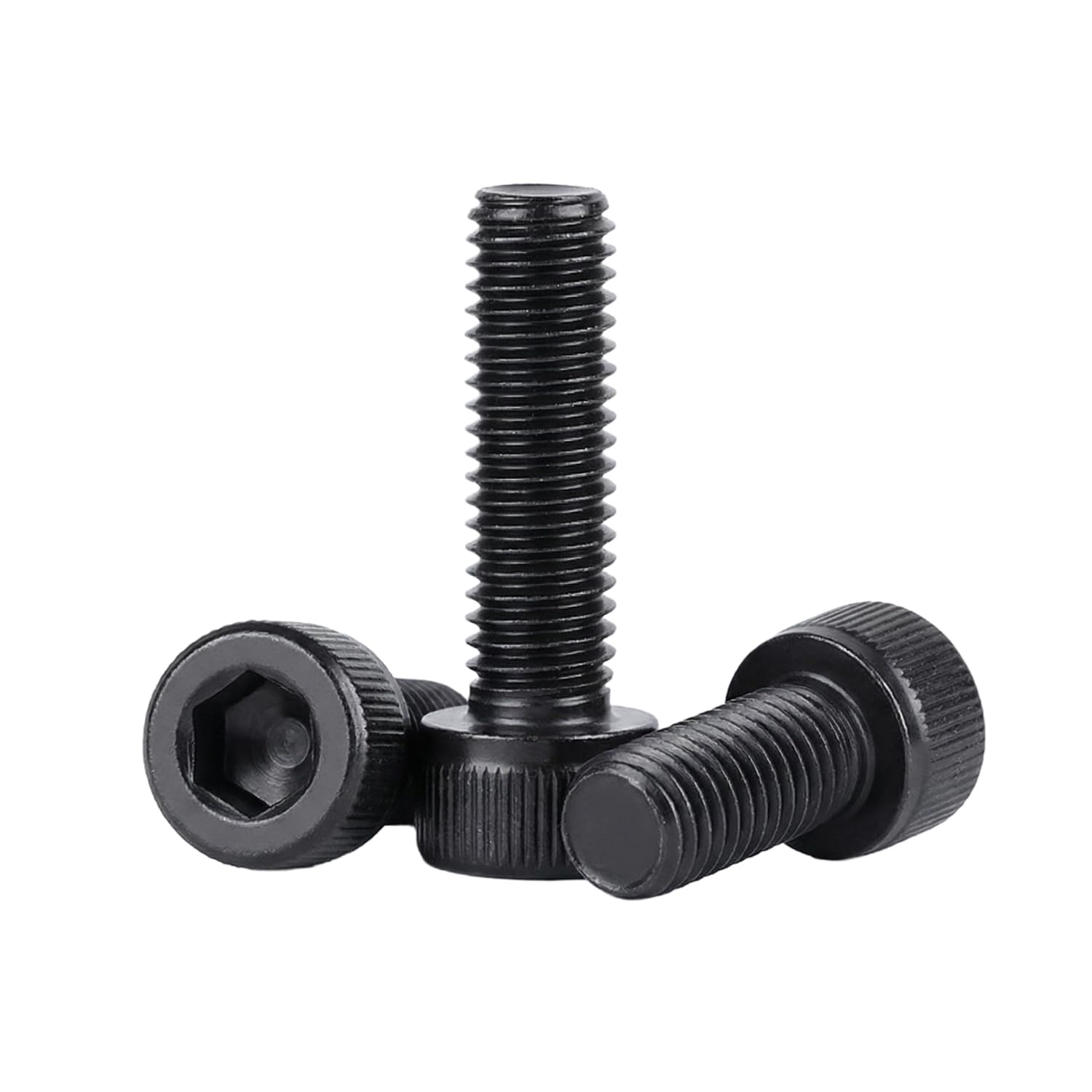 M3 x 12mm(50 Pack) Hex Socket Head Cap Screws Bolts, Black Oxide 304 Stainless Steel 18-8, Hex Drive, Bright Finish Fully Machine Thread — Amazon image 4