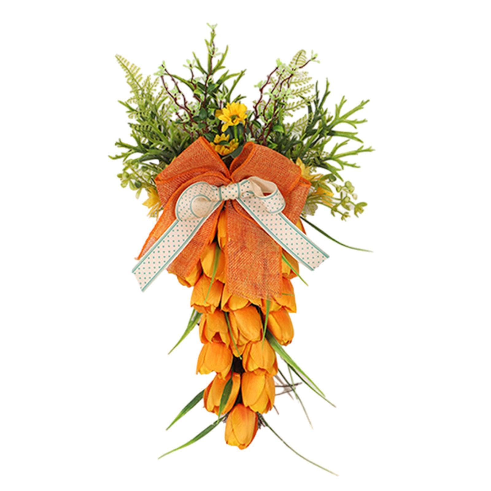 CYDZSRA Easter Wreath Spring Teardrop Swag Decorative Wall Hanging Ornament Lightweight For Home Gift Ideas Spring Teardrop Swag Adds Classic And Traditional