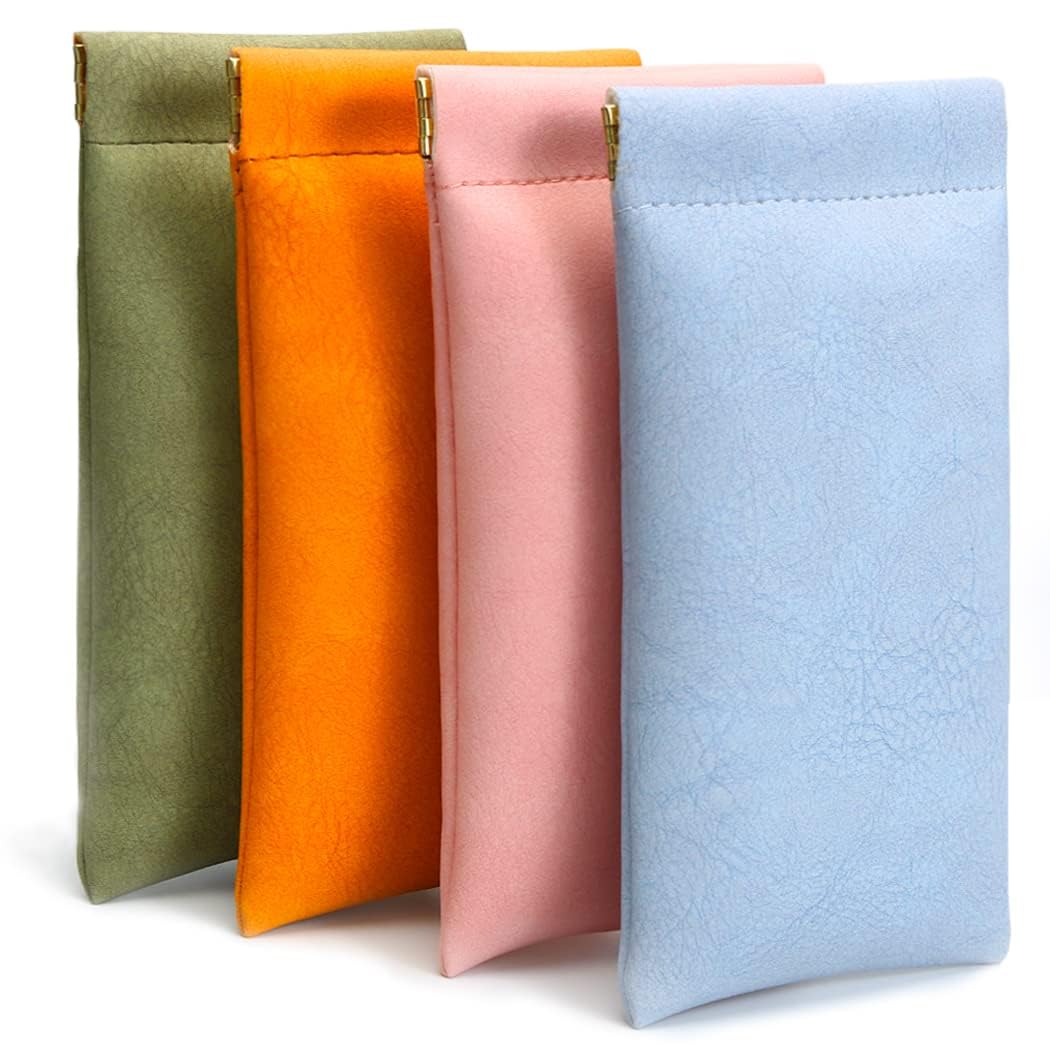 4-Pack Sunglasses Case for Women and Men, Soft Eyewear Storage Bag, Color-Coded Travel Glasses Holder and Sunglass Cover Organizer-image-45