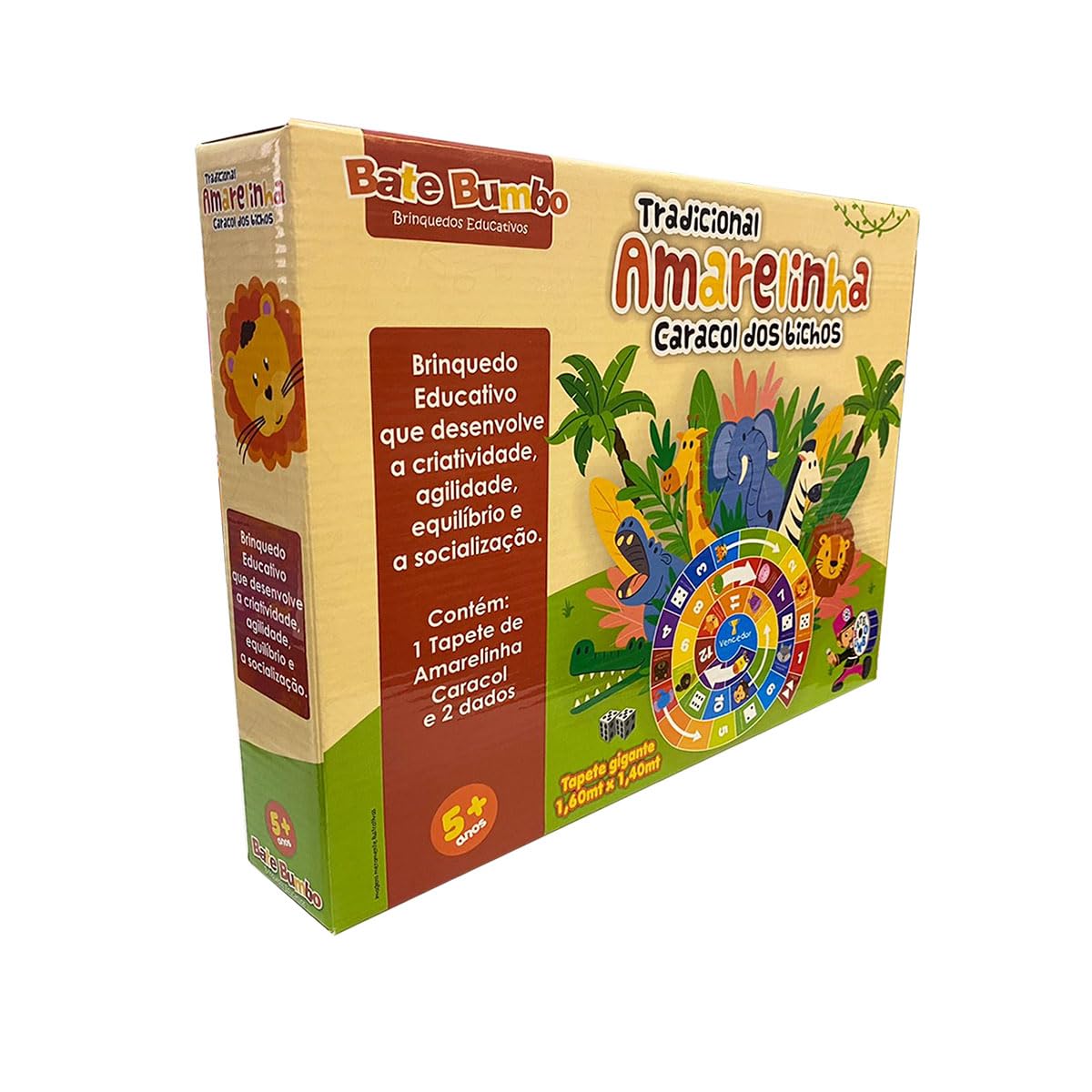 Amarelinha Caracol Dos Bichos - Tapete Educativo Portátil | Brincadeira Ao Ar Livre Para Crianças