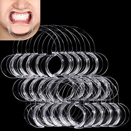 20 Pack Multi-Size Dental Cheek Retractor for Watch Ya Mouth/Speak Out Game C-Shape Teeth Whitening Intraoral Mouth Opener for Adults & Kids(10 Large 6 Medium 4 Small) (Clear)
