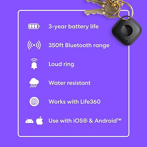 Miniatura 26 de Tile by Life360 Mate - Rastreador Bluetooth, buscador de llaves y localizador de artículos para llaves, bolsas y más. Buscador de teléfonos. Multi