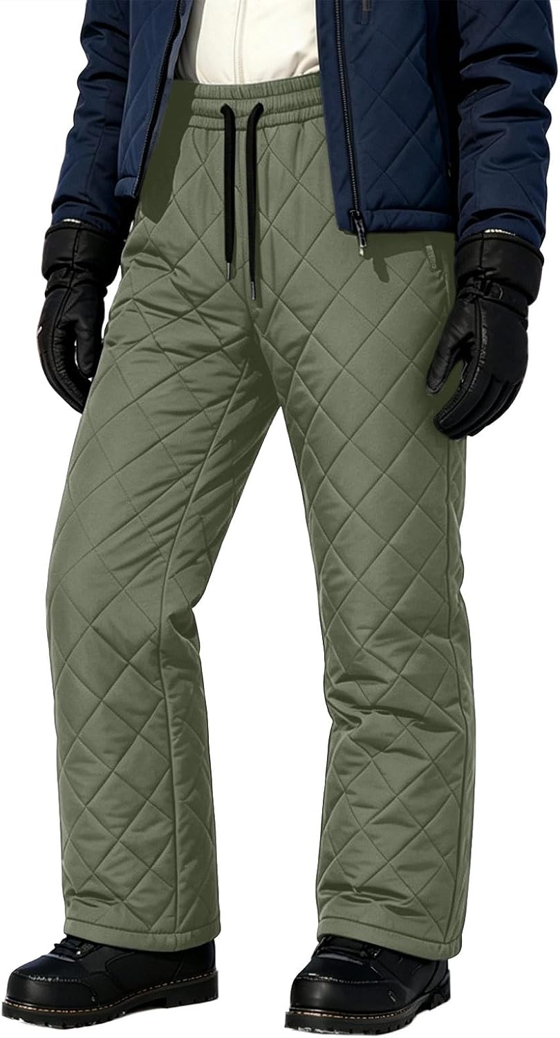 Womens Quilted Pants Winter Warm Padded Trousers